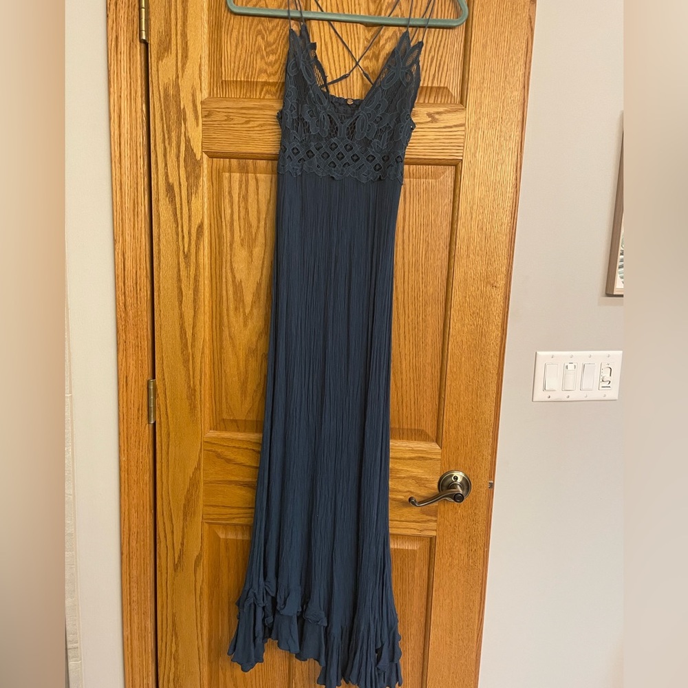 Blue free people maxi dress